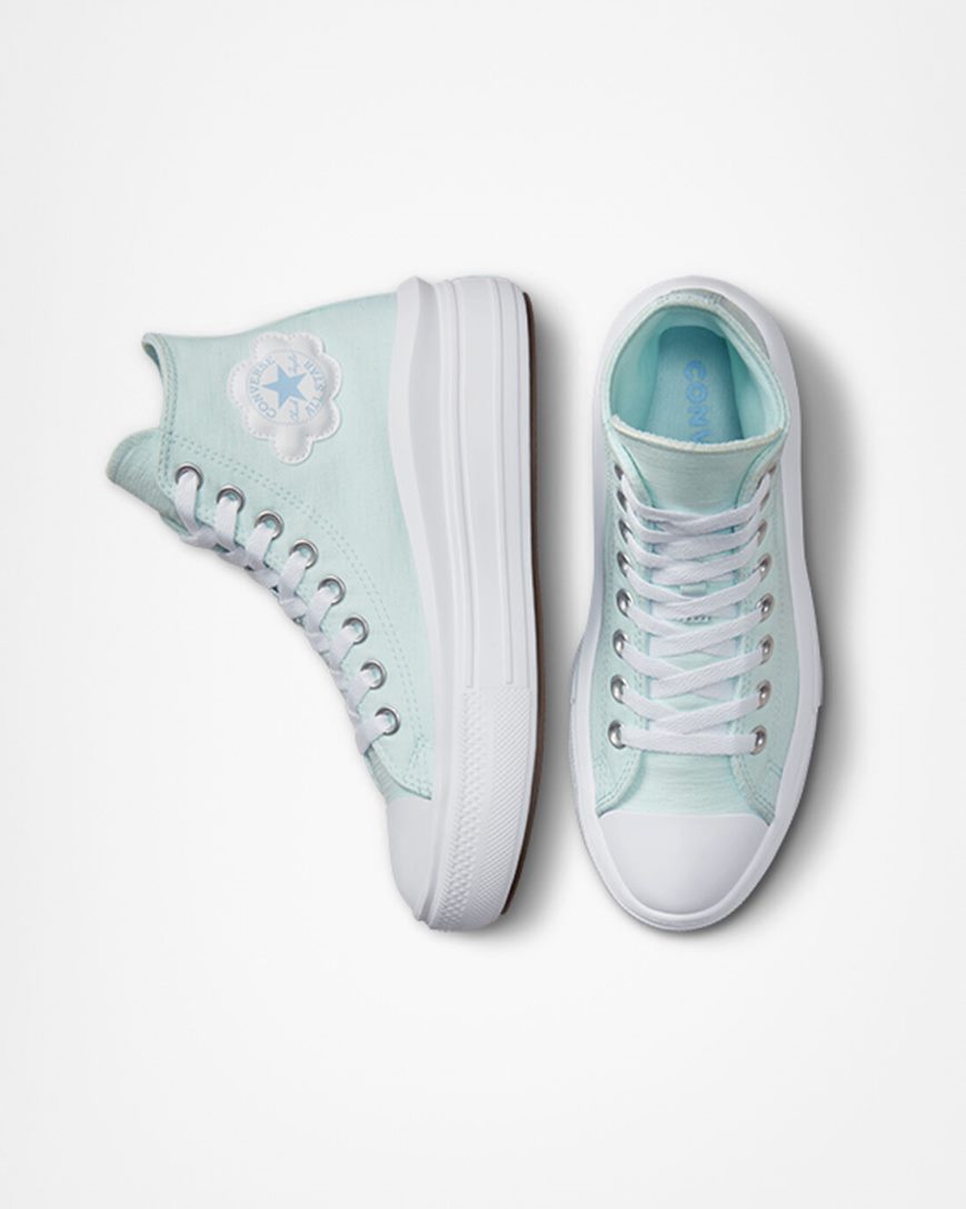 Dívčí Boty Na Platformy Converse Chuck Taylor All Star Move Cloud Patch Vysoké Blankyt | CZ NDTE73